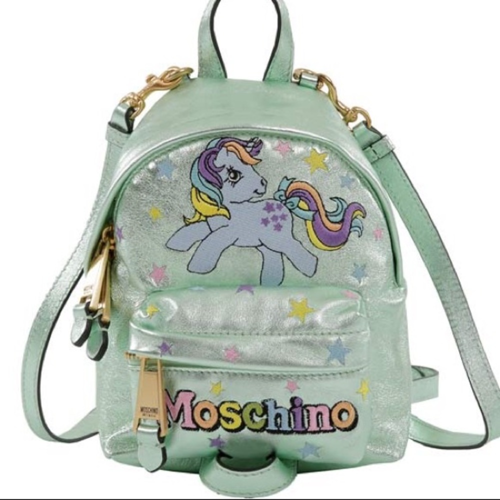 SOLD MOSCHINO MY LITTLE PONY LAMINATED BACKPACK - Picture 3 of 8